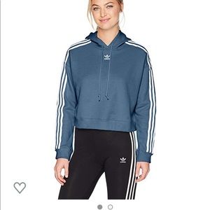 Adidas crop blue hoodie medium